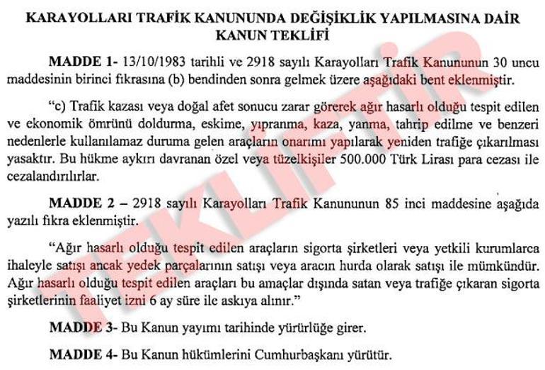 ÖTV'siz ve KDV'siz araçlara yasa teklifi... Hurdaya çıkarma teşviki geliyor Aracında ağır hasar olanlar dikkat İşte detaylar.