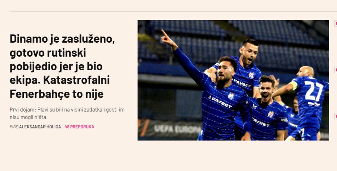Uefa Europa Ligi Fenerbahce Dynamo Zagreb yendi! Hırvat basını başlıklar başlattı ... 